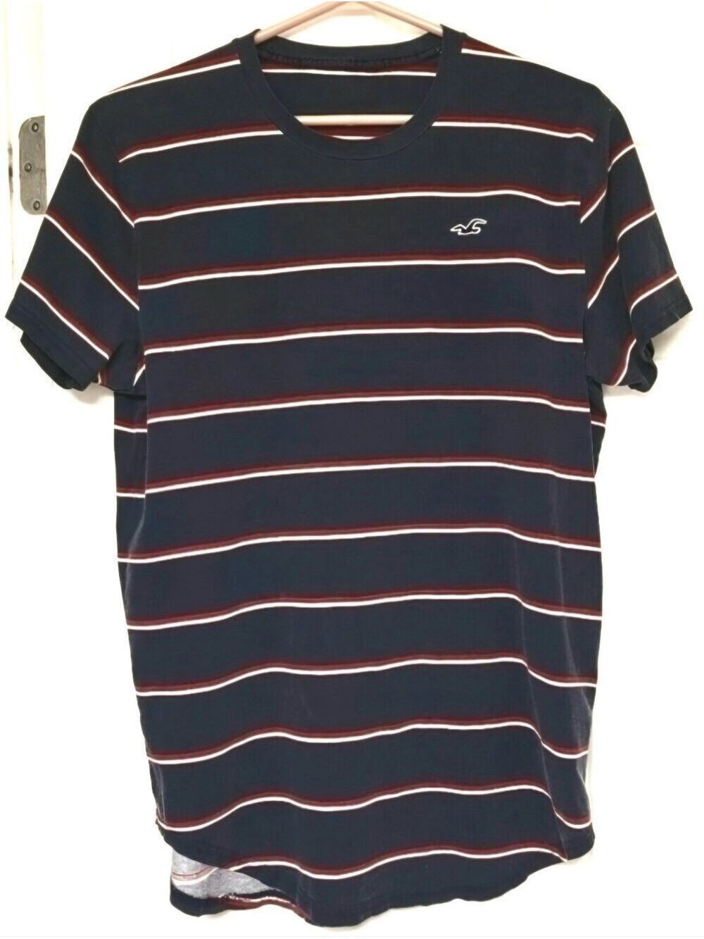 Hollister Sailorcore Nautical Striped Tee Short Sleeves Cotton Crew Neck Large